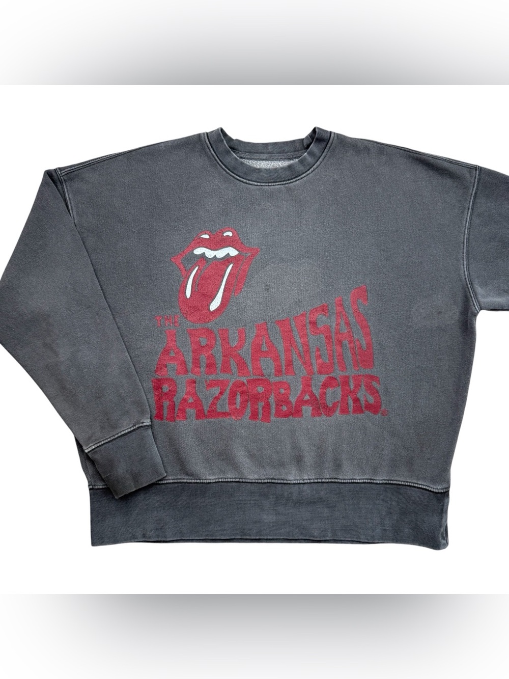 The Rolling Stones x Arkansas Razorbacks x Liv Goods Crewneck Sweatshirt size S